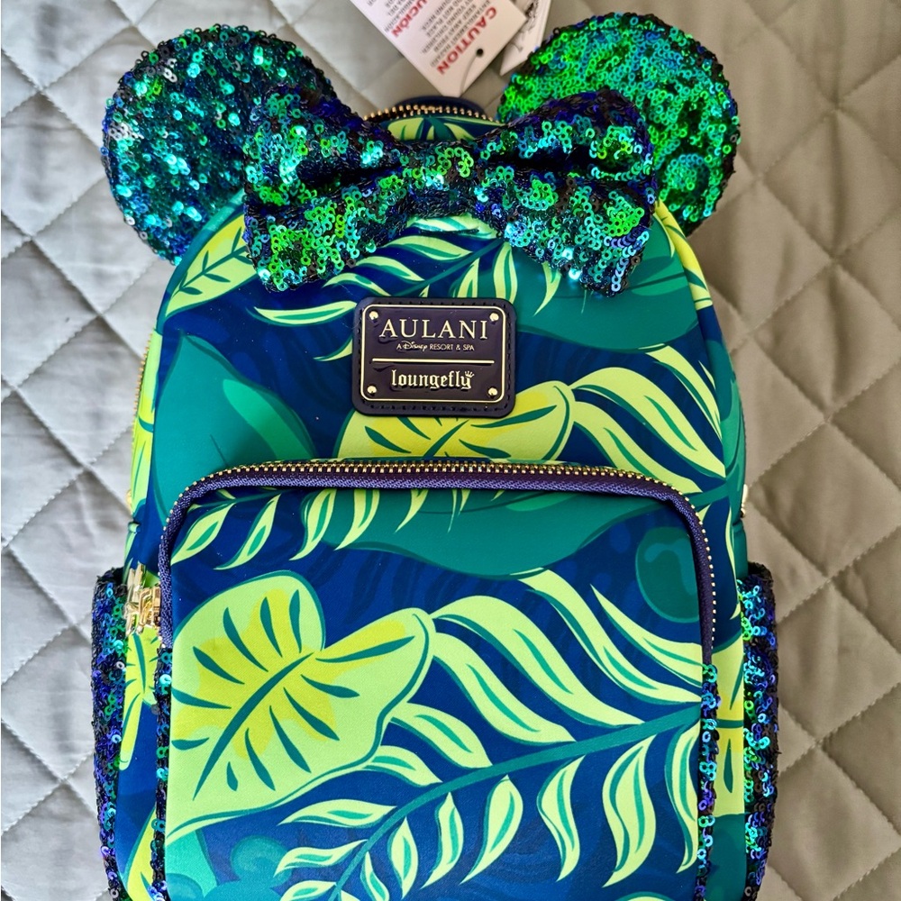 Disney Loungefly Aulani  Tropical Leaf Mini Backpack